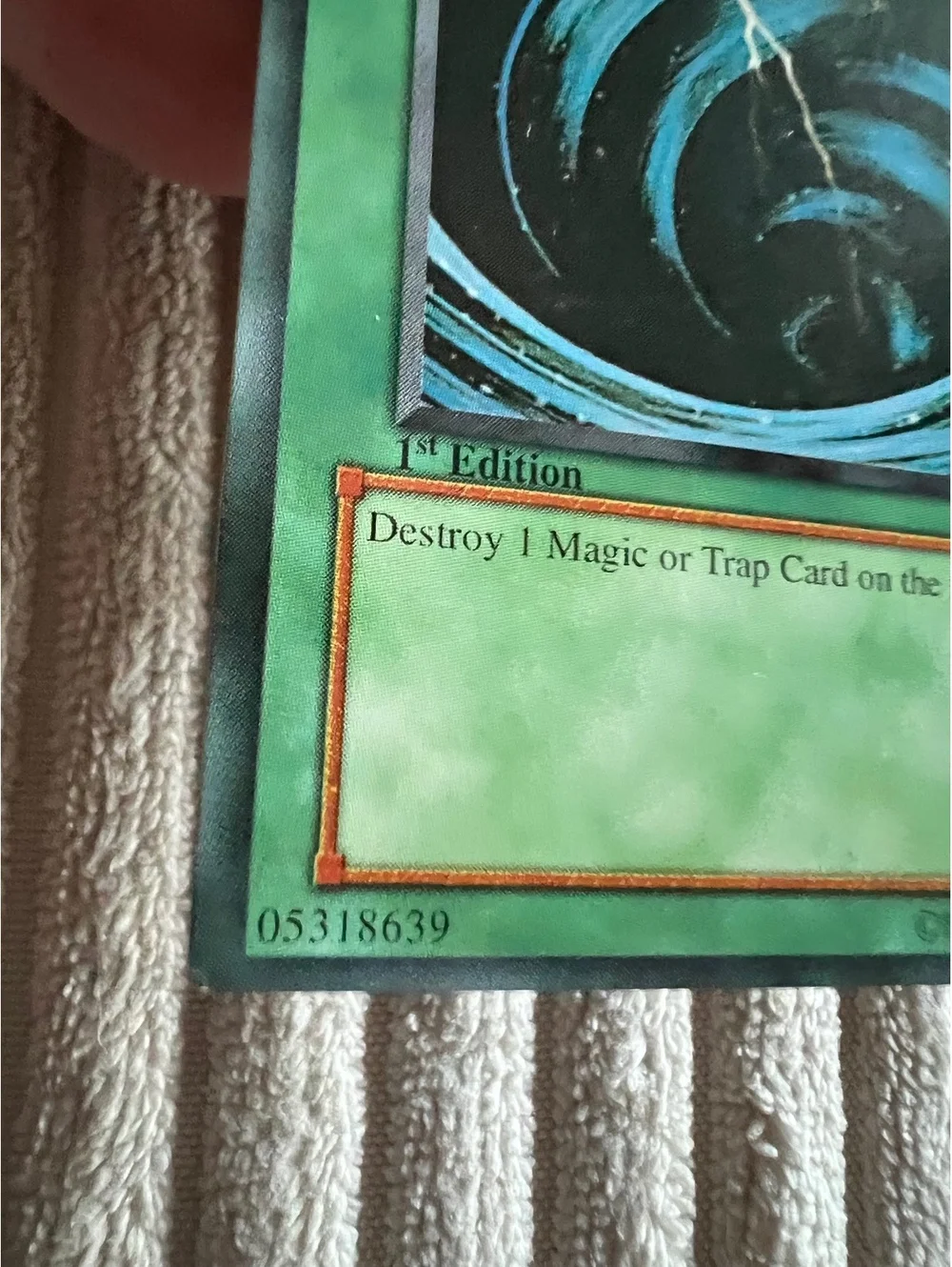 Vintage mystical space typhoon, first edition ultra rare SYE-037 Yu-Gi-Oh card